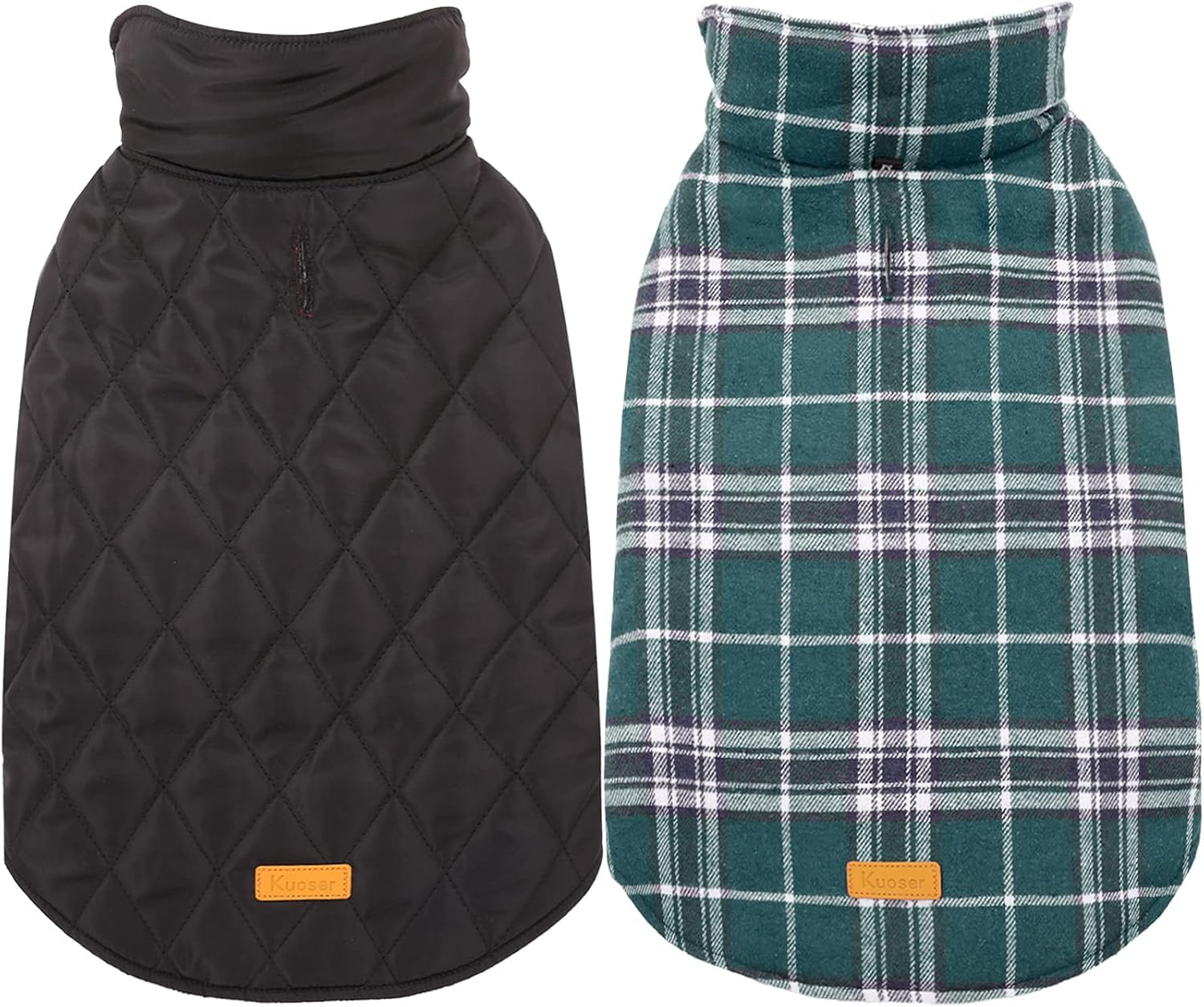 Kuoser reversible waterproof dog coat with fleece lining