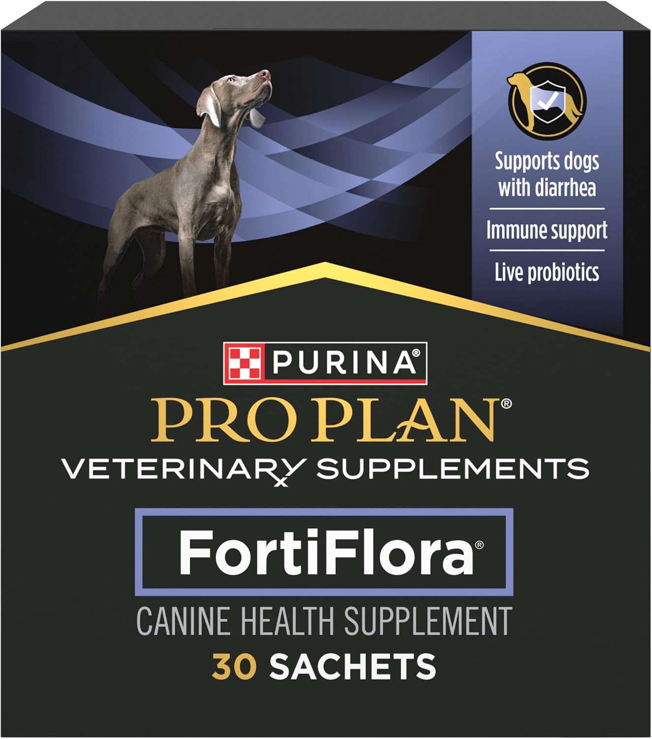 Purina Pro Plan FortiFlora probiotic supplement for dogs, box of 30 packets
