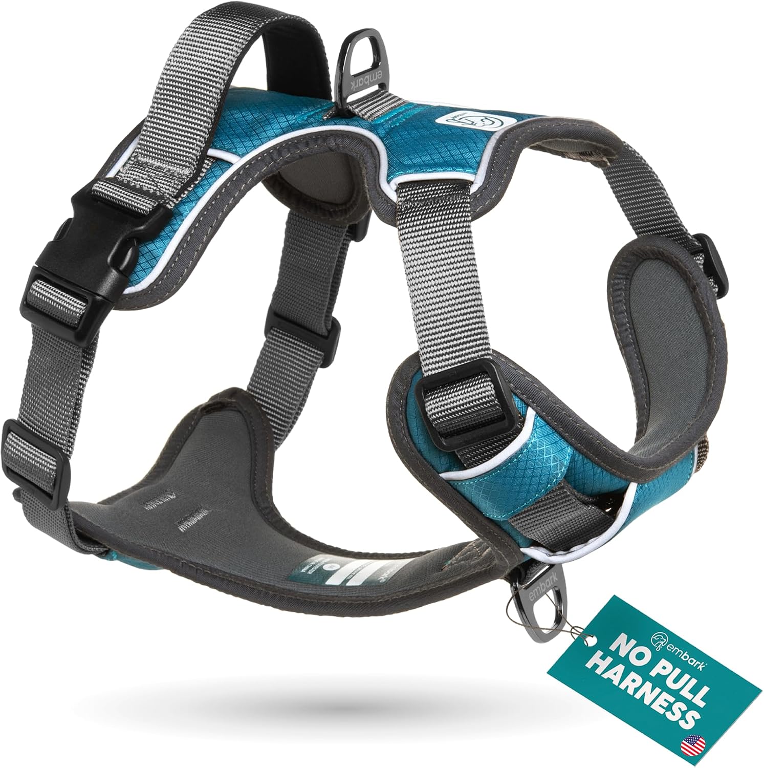 Embark no-pull reflective dog harness, padded vest style