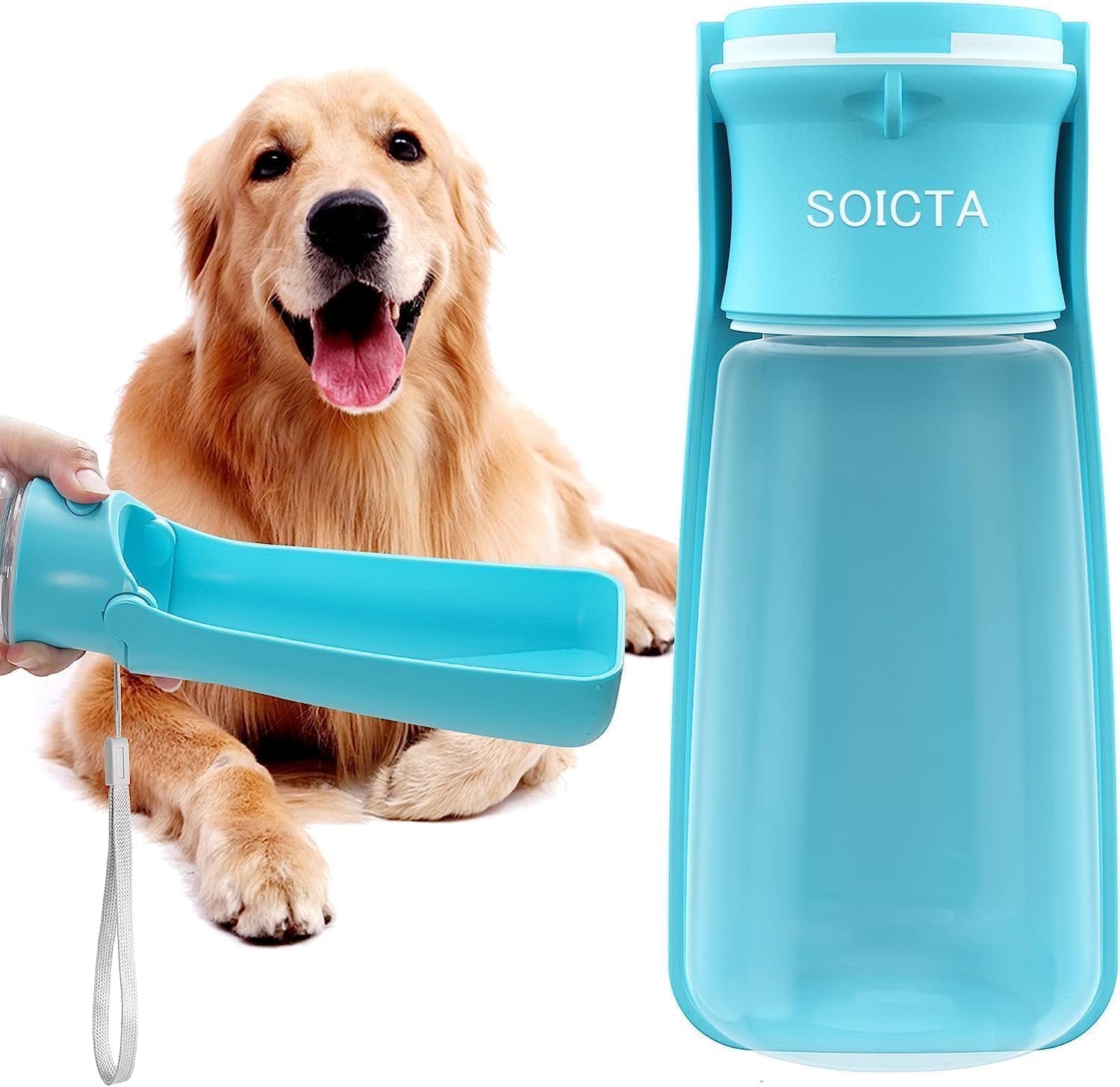 SOICTA Portable Dog Small Animals Water Bottle for Walking 19 OZ or 12 OZ Pet Wa…