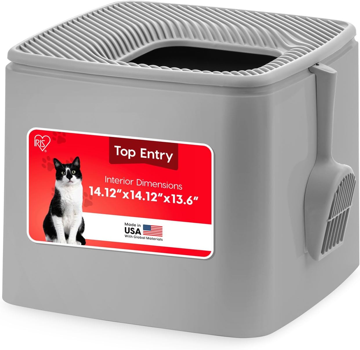 IRIS USA top-entry covered litter box