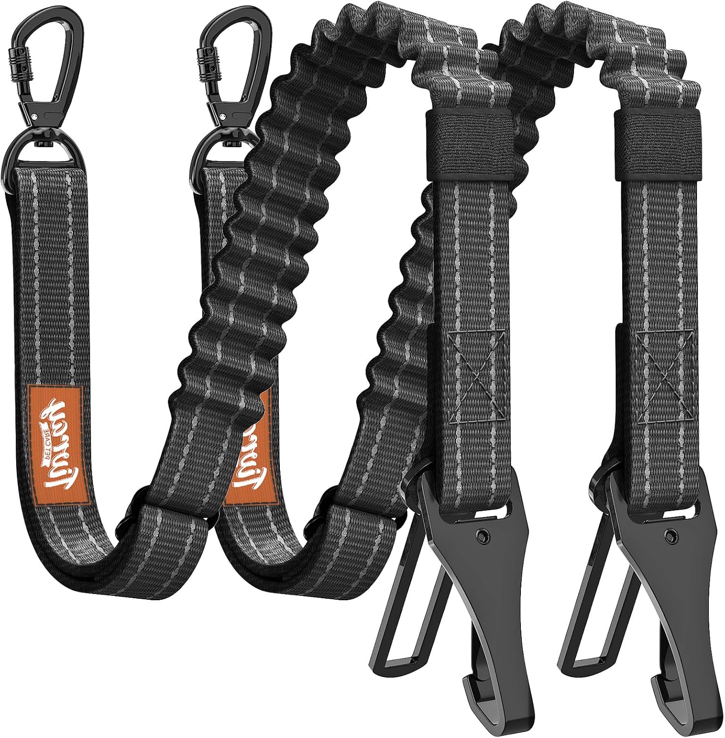 Tivray 2Pcs Dog Seat Belt, Dog Car Seat Belt Bungee for Pet, Black