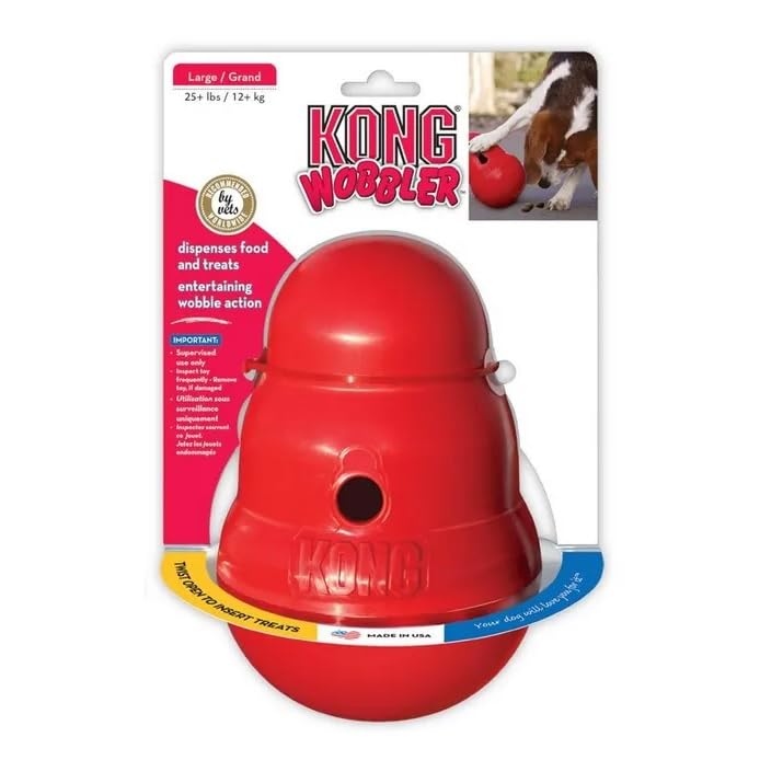KONG Wobbler, Interactive Treat-Dispensing Dog Toy, for Medium/Large Dogs
